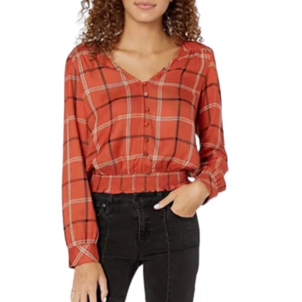 Sanctuary Plaid Button Down Top Size XS
